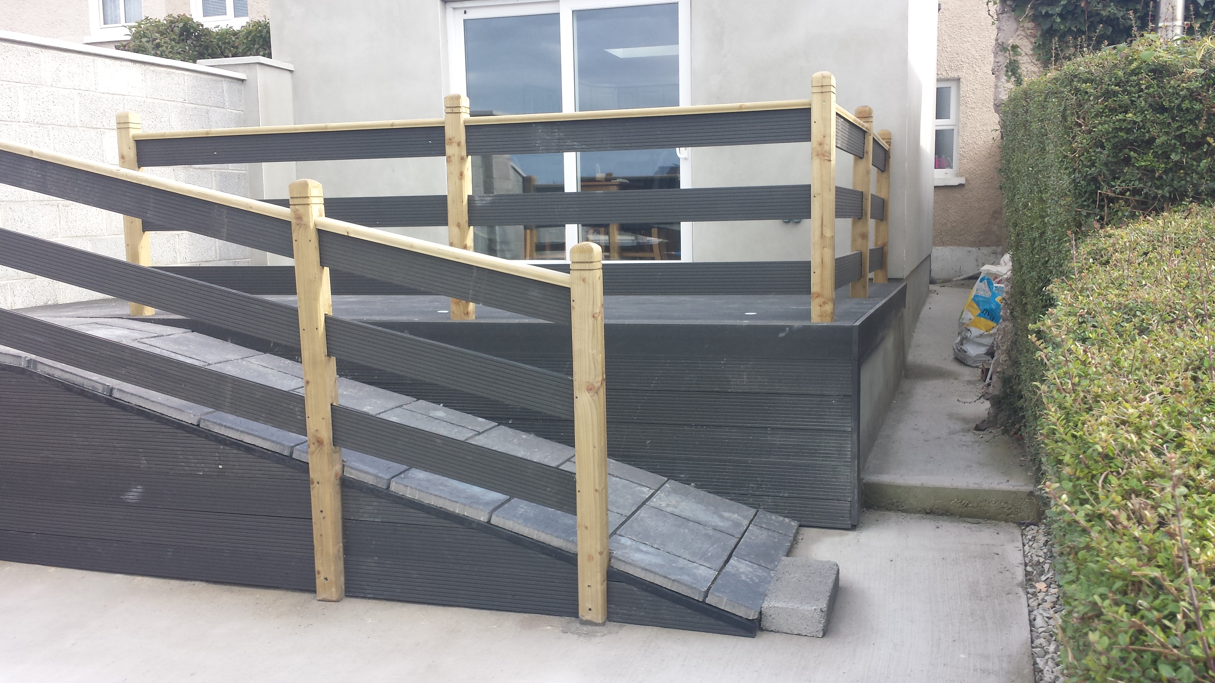 Back Garden Stairs and Platform Composite decking -pat Lordan's groundworks